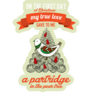 Cute Christmas Partridge Pear Tree Sticker