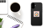 Cute Christmas Partridge Sticker on a Phone (New) example