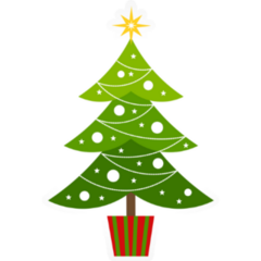 Cute Christmas Tree Illustration Sticker