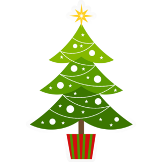 Cute Christmas Tree Illustration Sticker