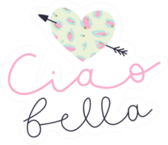 Cute Ciao Bella Heart Sticker