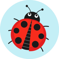 Cute Circle Cartoon Ladybug Sticker