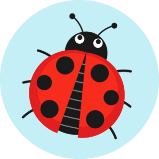 Cute Circle Cartoon Ladybug Sticker