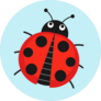 Cute Circle Cartoon Ladybug Sticker