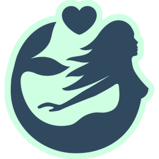 Cute Circle Mermaid With Heart Sticker