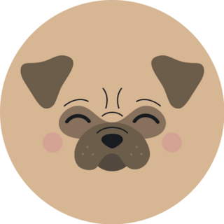 Cute Circle Pug Sticker