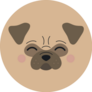 Cute Circle Pug Sticker