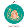 Cute Circle Sagittarius Cartoon Sticker