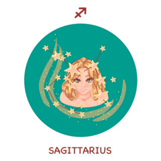Cute Circle Sagittarius Cartoon Sticker