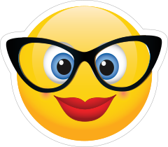 Cute Classy Glasses Female Emoji Sticker
