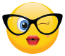 Cute Classy Glasses Female Winking Emoji Sticker