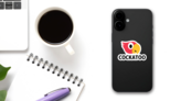 Cute Cockatoo Logo Illustration Sticker on a Phone (New) example