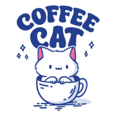 Cute Coffee Cat Sticker