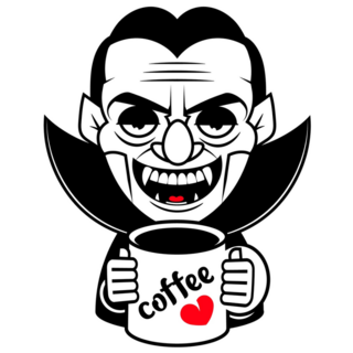 Cute Coffee Vampire Sticker