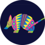 Cute Colorful Cartoon Alebrije Armadillo Sticker