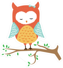 Cute Colorful Sleeping Owl Sticker