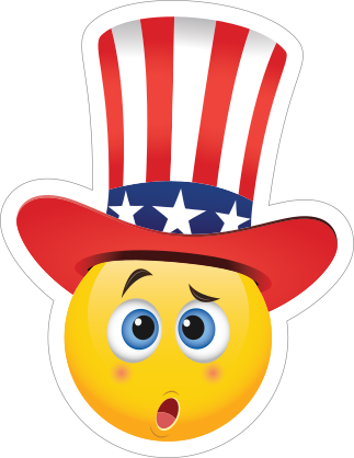 Cute Confused Patriot Emoji Sticker
