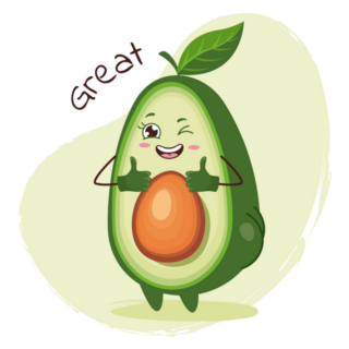Cute Cool Avocado Thumbs Up Sticker