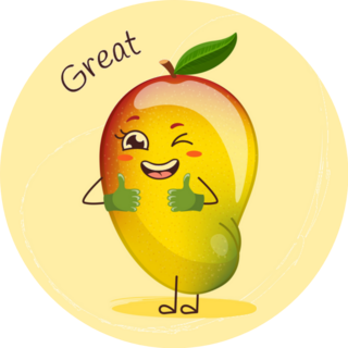 Cute Cool Mango Thumbs Up Sticker