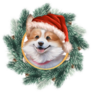 Cute Corgi Dog In Santa Hat Sticker