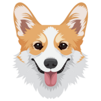 Cute Corgi Face Smile Sticker