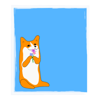 Cute Corgi Sitting Up Sticker