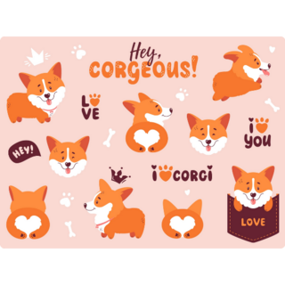 Cute Corgi Sticker Sheet