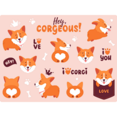Cute Corgi Sticker Sheet