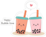 Cute Couple Bubble Milk Sticker