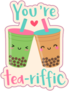 Cute Couple Bubble Tea Cartoon Illustration Sticker