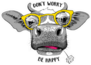 Cute Cow In A Yellow Glasses Dont Worry Be Happy Sticker