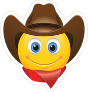 Cute Cowboy with Bandana Brown Hat Emoji Sticker