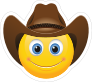 Cute Cowboy with Brown Hat Emoji Sticker