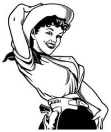 Cute Cowgirl Retro Sticker