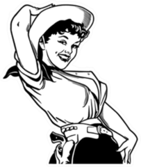 Cute Cowgirl Retro Sticker