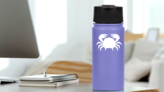 Cute Crab Sticker on a Water Bottle (New) example