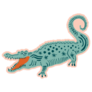 Cute Crocodile On Pink Sticker
