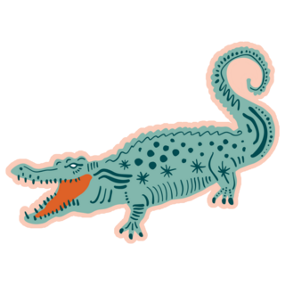 Cute Crocodile On Pink Sticker