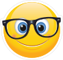 Cute Crooked Glasses Emoji Sticker