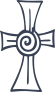 Cute Cross With Swirl In Middle Sticker