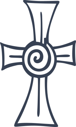 Cute Cross With Swirl In Middle Sticker