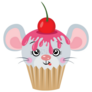 Cute Cupcake Mouse Sticker