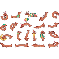 Cute Dachshund Sticker Sheet