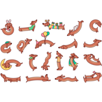 Cute Dachshund Sticker Sheet