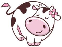 Cute Dairy Cow Cartoon Illustration Sticker