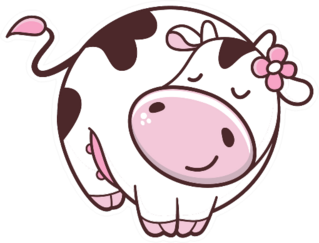 Cute Dairy Cow Cartoon Illustration Sticker