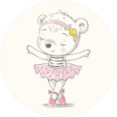 Cute Dancing Bear Ballerina Sticker