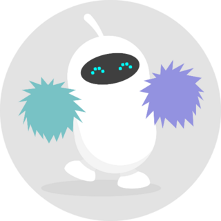 Cute Dancing Robot Cheerleader With Pom Poms Sticker