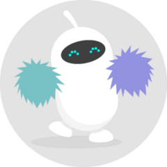 Cute Dancing Robot Cheerleader With Pom Poms Sticker