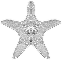 Cute Decorative Starfish Hand Drawn Sticker